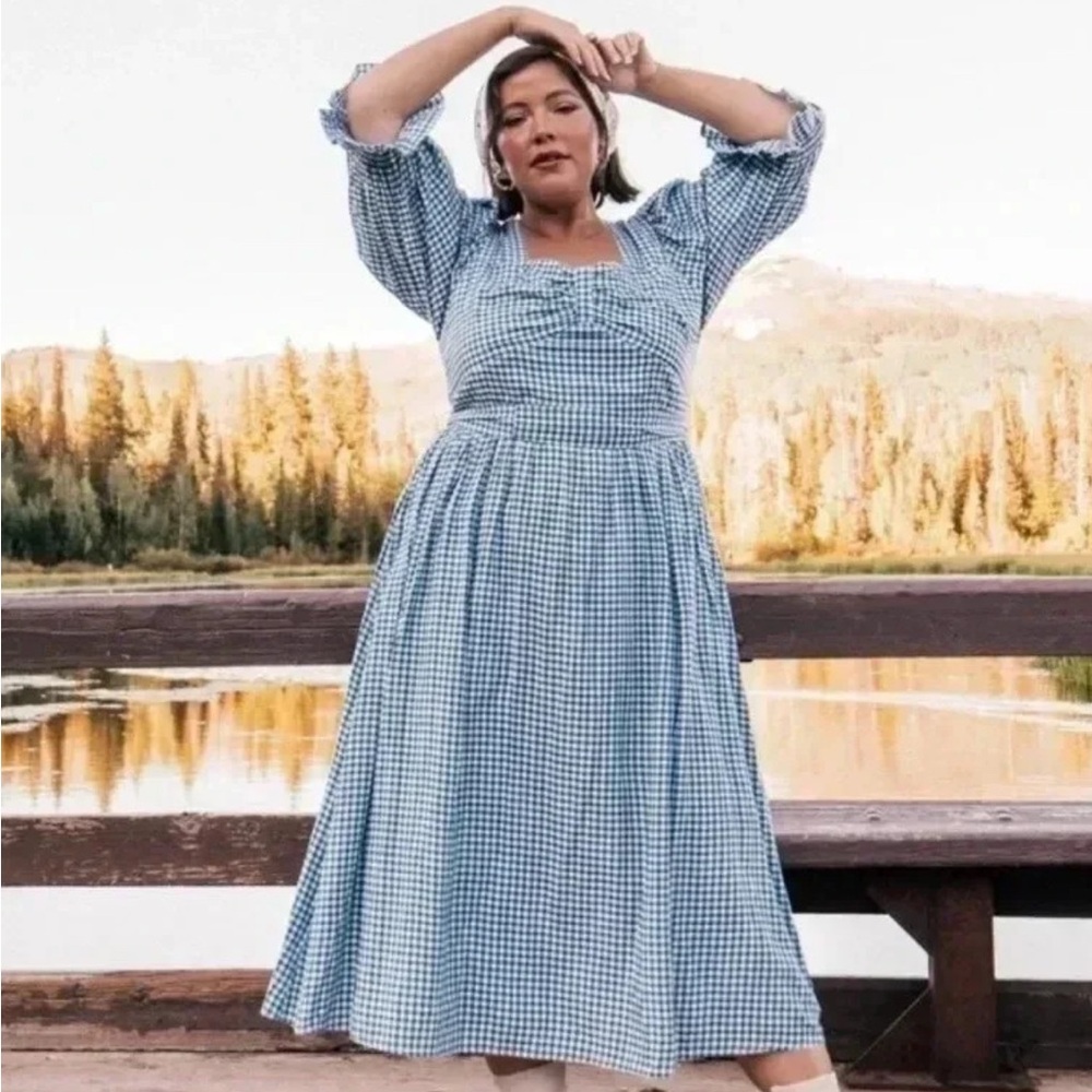 Jessa Kae x Leah Ryder Blue Gingham Dress Large
